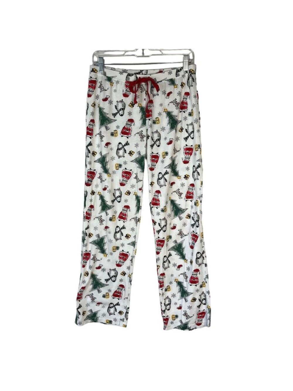 Tabitha Webb Pajama Sleep Pants Loungewear Small White Red Christmas